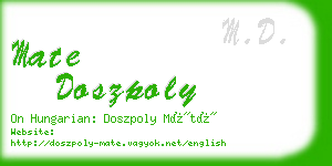 mate doszpoly business card